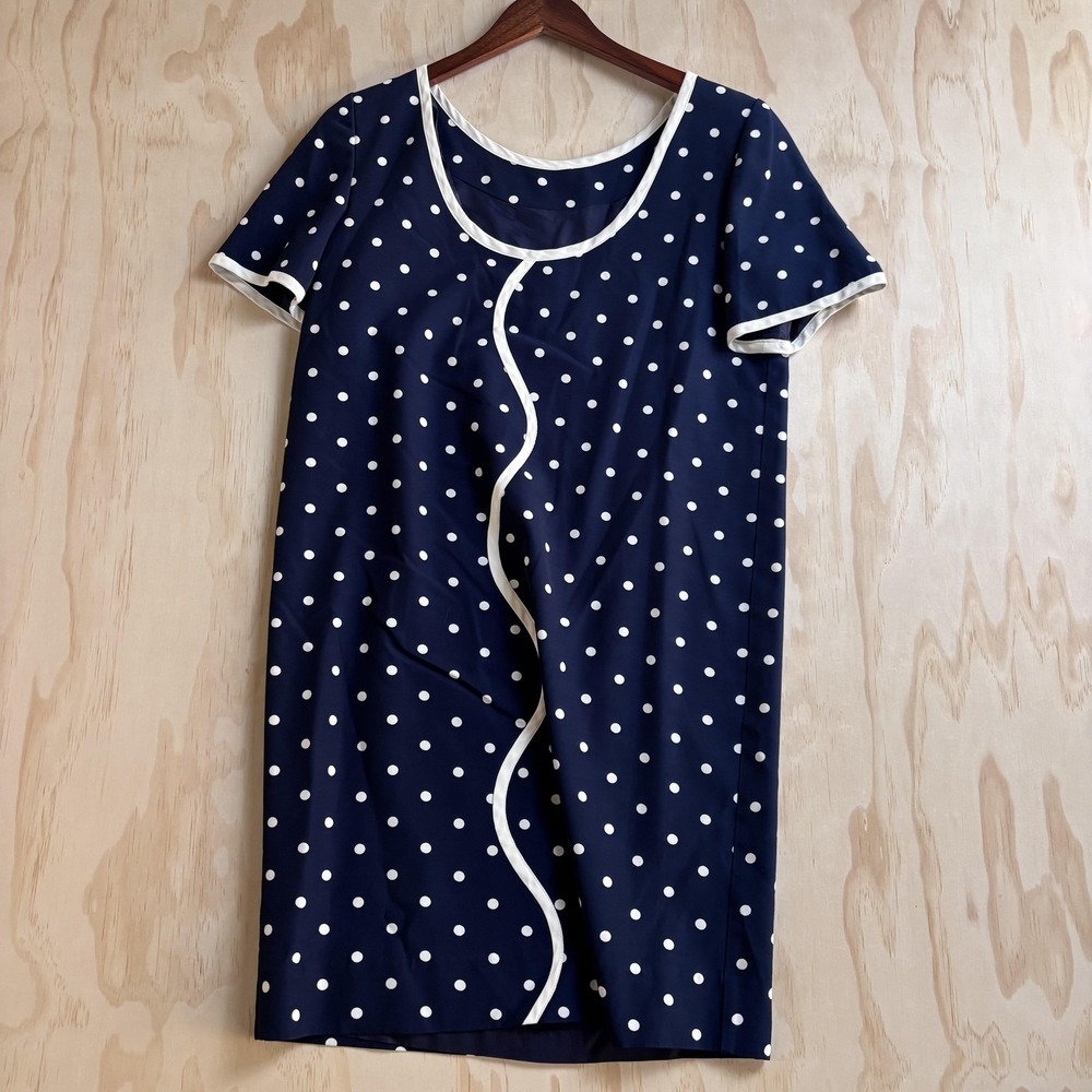 Nipon Petites Dress Womens PM Blue Polka Dot Short Sleeve Knee Length Shift